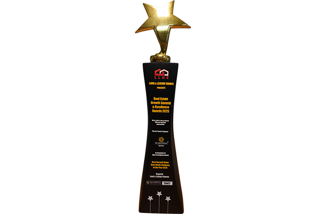 Best Second Home Real Estate Company of the Year 2025 trophy awarded to Pushpam Infra