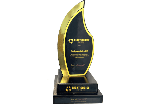 Right Choice Awards 2022 trophy awarded to Pushpam Infra LLP